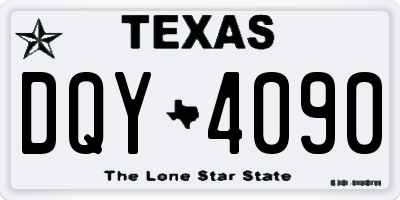 TX license plate DQY4090