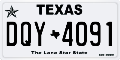 TX license plate DQY4091