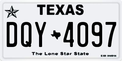 TX license plate DQY4097