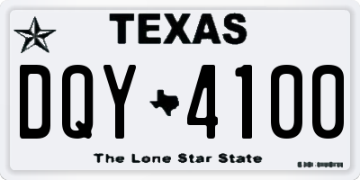 TX license plate DQY4100