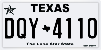 TX license plate DQY4110