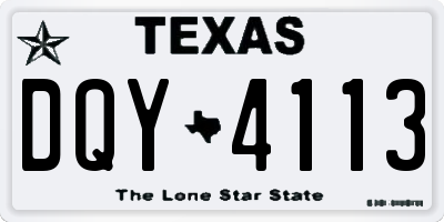 TX license plate DQY4113