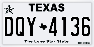 TX license plate DQY4136
