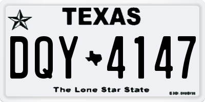 TX license plate DQY4147