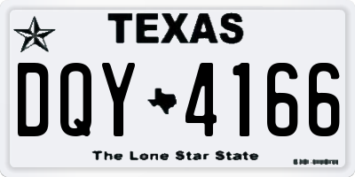 TX license plate DQY4166