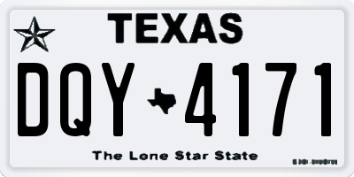 TX license plate DQY4171