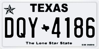 TX license plate DQY4186