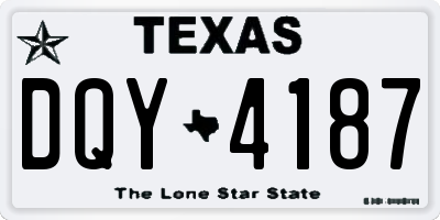 TX license plate DQY4187