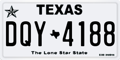 TX license plate DQY4188