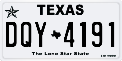 TX license plate DQY4191