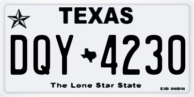 TX license plate DQY4230