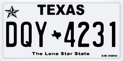 TX license plate DQY4231