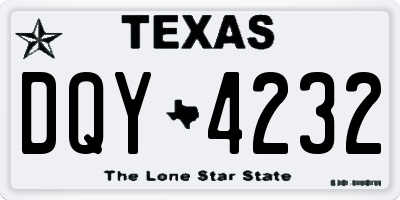 TX license plate DQY4232