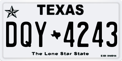 TX license plate DQY4243