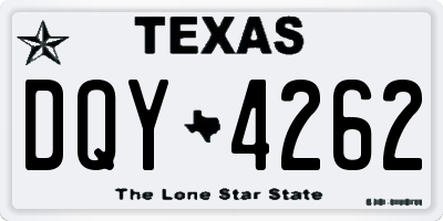 TX license plate DQY4262