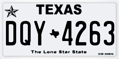 TX license plate DQY4263