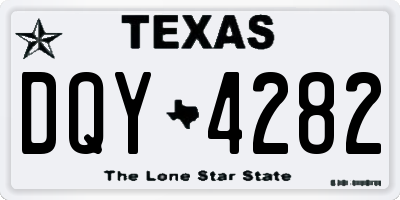 TX license plate DQY4282