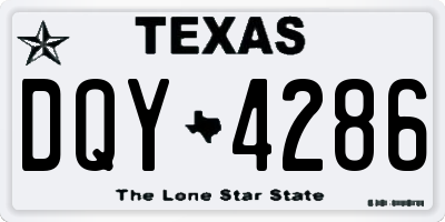 TX license plate DQY4286