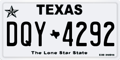 TX license plate DQY4292