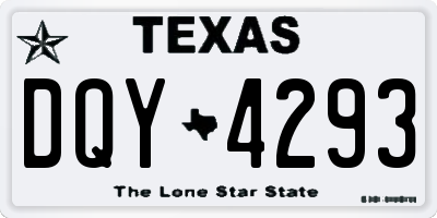 TX license plate DQY4293