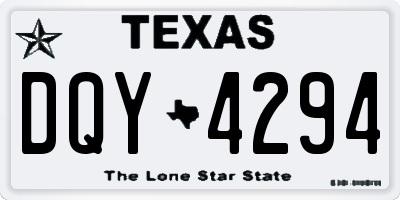 TX license plate DQY4294