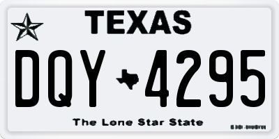 TX license plate DQY4295