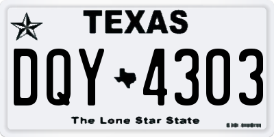 TX license plate DQY4303