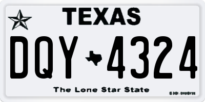 TX license plate DQY4324