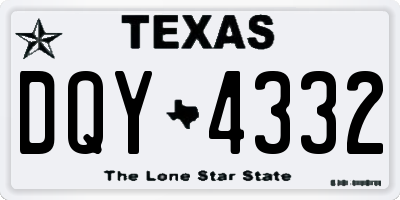 TX license plate DQY4332