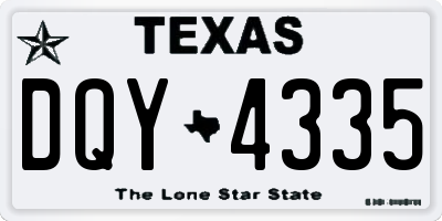 TX license plate DQY4335
