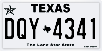 TX license plate DQY4341