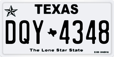 TX license plate DQY4348