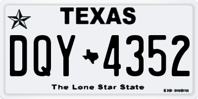 TX license plate DQY4352
