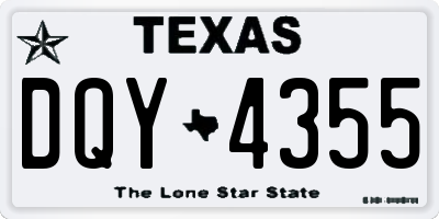 TX license plate DQY4355