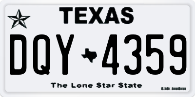TX license plate DQY4359