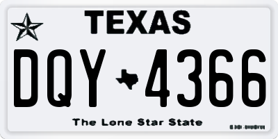 TX license plate DQY4366