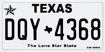 TX license plate DQY4368