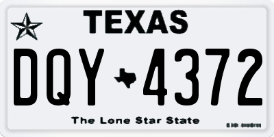 TX license plate DQY4372