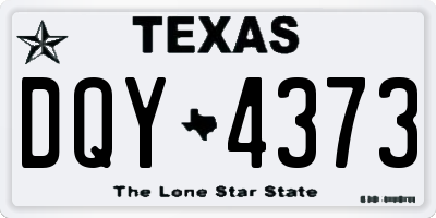 TX license plate DQY4373