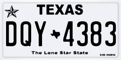 TX license plate DQY4383