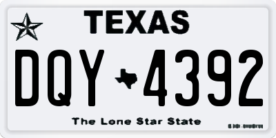 TX license plate DQY4392