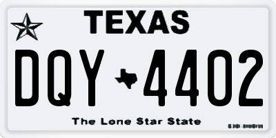 TX license plate DQY4402