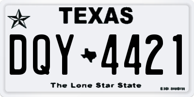 TX license plate DQY4421