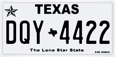 TX license plate DQY4422
