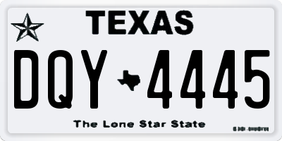 TX license plate DQY4445