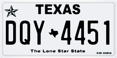 TX license plate DQY4451