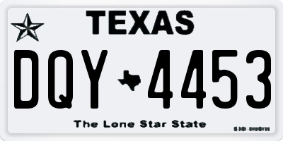 TX license plate DQY4453