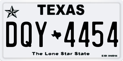 TX license plate DQY4454