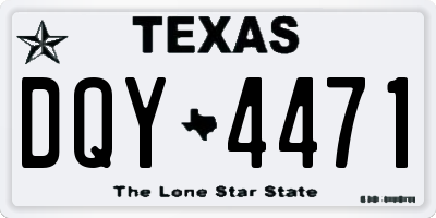 TX license plate DQY4471