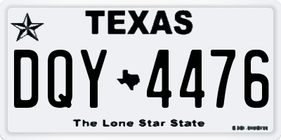 TX license plate DQY4476